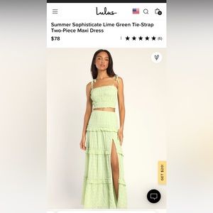 Lulu's Lime Green Tie-Strap Two-Piece Maxi Dress